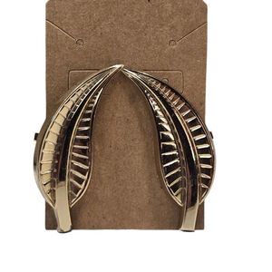 Vintage Coro Goldtone Leaf Clip-On Ear Climber Earrings Collectible MCM 50's